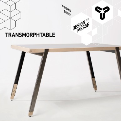 Existiert ein Zusammenhang zwischen dem Design und der Verpackung eines Schreibtisches? Aus dieser Frage entstand der „transMORPHtable“. Ein Tisch aus nachhaltigen Materialien, der auf unsere Messe kommt! Wir freuen uns darauf! https://vimeo.com/150841446