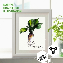 Liebevoll gestaltete Arbeiten rund um Natur und Mode gehören zum Repertoire von "Nathys Grapefruit Illustration". Unser Favorit ist dieses schöne und detaillierte Aquarell - das perfekte Kunstwerk für die Küche! Im April auf unserer DesignMesse! :) www.nathalie-koeslin.de